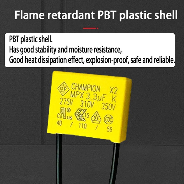 Planet Gates 3.3uF 2PCS capacitor 3.3UF 275VAC anti-light flash safety capacitor.Suitable for smart touch switches without neutral, electric fans, etc