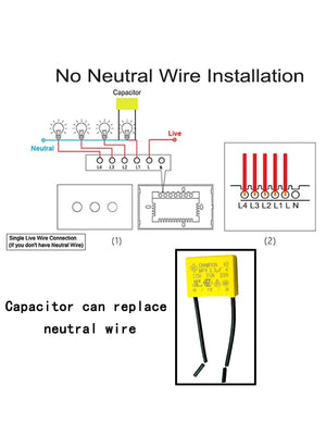 Planet Gates 3.3uF 2PCS capacitor 3.3UF 275VAC anti-light flash safety capacitor.Suitable for smart touch switches without neutral, electric fans, etc