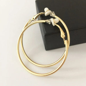 Planet Gates 3/4/5/6/7/8/9/10CM Electroplating Hoop Earrings Without Piercing Classic All Match Fake Clip-On Daily Party Circle Ear Ring Clip