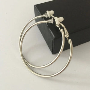 Planet Gates 3/4/5/6/7/8/9/10CM Electroplating Hoop Earrings Without Piercing Classic All Match Fake Clip-On Daily Party Circle Ear Ring Clip