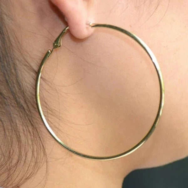 Planet Gates 3/4/5/6/7/8/9/10CM Electroplating Hoop Earrings Without Piercing Classic All Match Fake Clip-On Daily Party Circle Ear Ring Clip