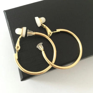 Planet Gates 3/4/5/6/7/8/9/10CM Electroplating Hoop Earrings Without Piercing Classic All Match Fake Clip-On Daily Party Circle Ear Ring Clip