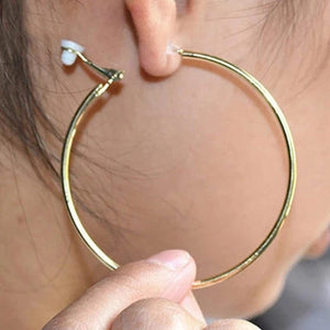 Planet Gates 3/4/5/6/7/8/9/10CM Electroplating Hoop Earrings Without Piercing Classic All Match Fake Clip-On Daily Party Circle Ear Ring Clip