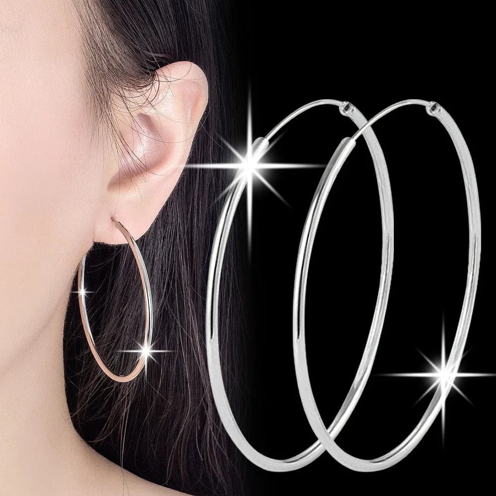 Planet Gates 3/4/5/6CM Round Hoop Earrings  925 Sterling Silver For Women Party Luxury Jewelry Accessories 2024 Trend Argent 925 Jewellery