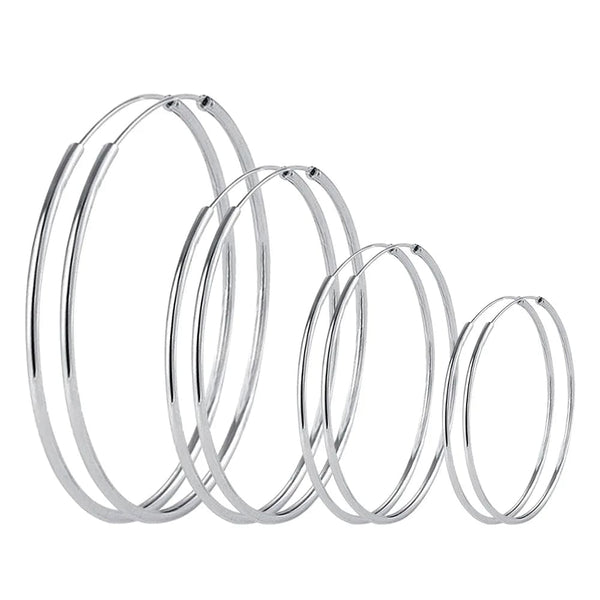 Planet Gates 3/4/5/6CM Round Hoop Earrings  925 Sterling Silver For Women Party Luxury Jewelry Accessories 2024 Trend Argent 925 Jewellery