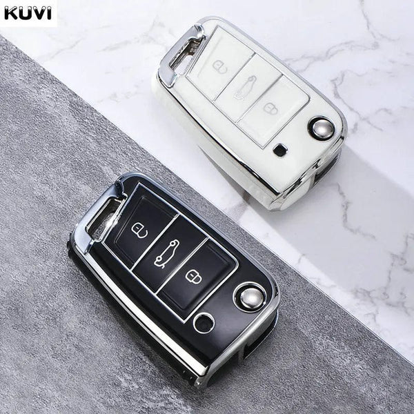 Planet Gates 3 4 Buttons TPU Car Key Case Cover Fob For VW Volkswagen Golf 7 MK7 Tiguan MK2 For SEAT Ateca Leon FR 2 Ibiza For Skoda Octavia
