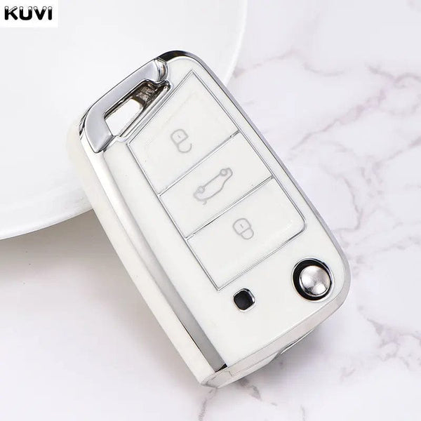 Planet Gates 3 4 Buttons TPU Car Key Case Cover Fob For VW Volkswagen Golf 7 MK7 Tiguan MK2 For SEAT Ateca Leon FR 2 Ibiza For Skoda Octavia