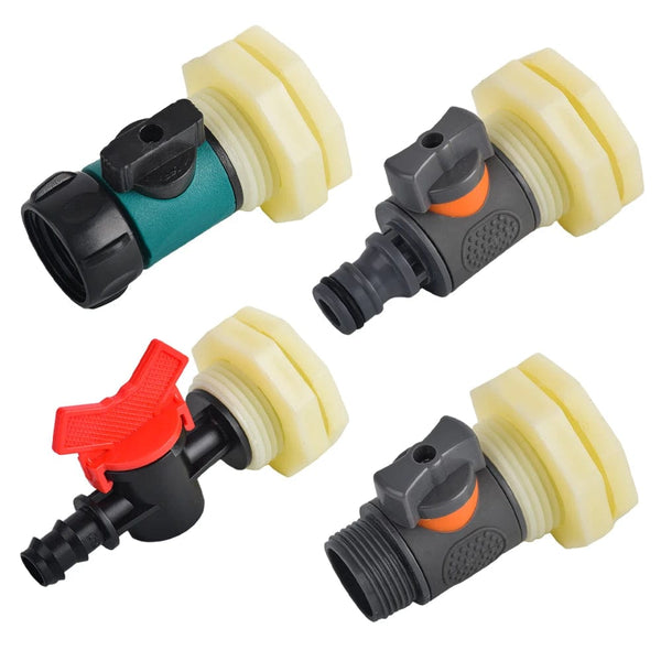 Planet Gates 3/4 Inch Rain Barrel Bulkhead Fitting Kit PVC Rain Barrel Valve with Hose AdapterRain Barrel Kit for Aquariums Water Tanks Pools