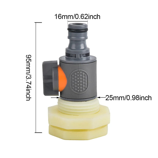 Planet Gates 3/4 Inch Rain Barrel Bulkhead Fitting Kit PVC Rain Barrel Valve with Hose AdapterRain Barrel Kit for Aquariums Water Tanks Pools