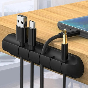 Planet Gates 3/5/7 Clips Cable Winder Desktop Self Adhesive USB Charging Cable Holder Wire Wrapped Cord Table Organizer Office Supplies