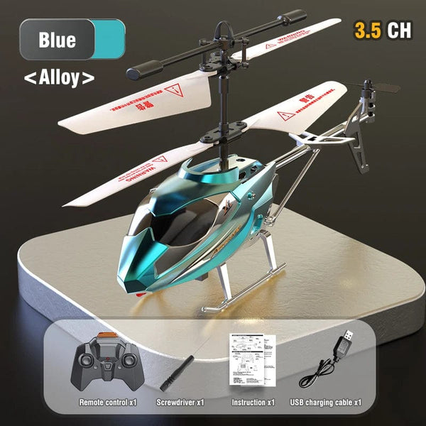 Planet Gates 3.5CH blue 3.5CH RC Helicopter with Light Fall Resistant  XK913 Remote Control Helicopter Plane Aircraft Flying Kids Toys for Boys Gifts