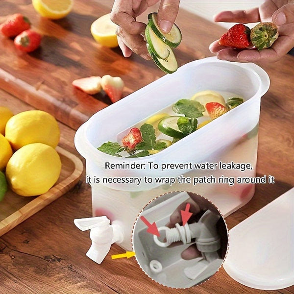 Planet Gates 3.5L 1pc, Refrigerator Cold Kettle, Summer Cooling Large Capacity Fruit Tea Kettle, Household High Temperature Resistant Drink Bucket, With Faucet Ice Water Juice Bucket, Kitchen Supplies, Bar Supplies