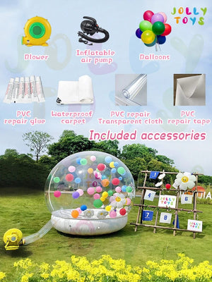 Planet Gates 3.5M No tunnel / CHINA JOLLY TOYS Balloon inflatable bubble house with trampoline and transparent dome PVC material free shipping with blower
