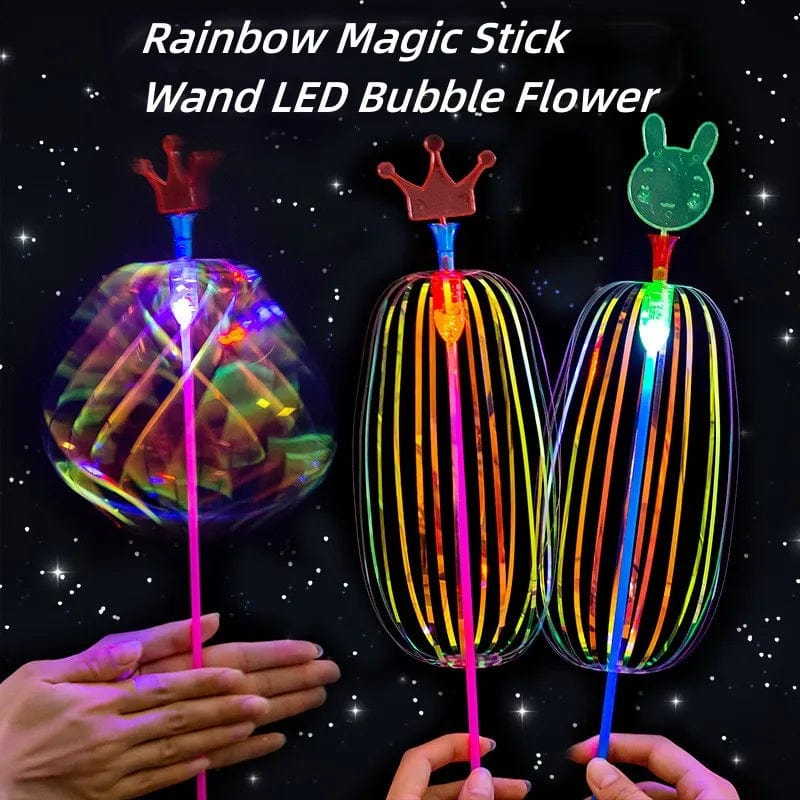 Planet Gates 3/5Pcs Magic Twist Bubble Wand Rainbow Led Glowing Bubble Stick Colorful Bubble Wand Kids Luminous Toys Wedding Party Gifts