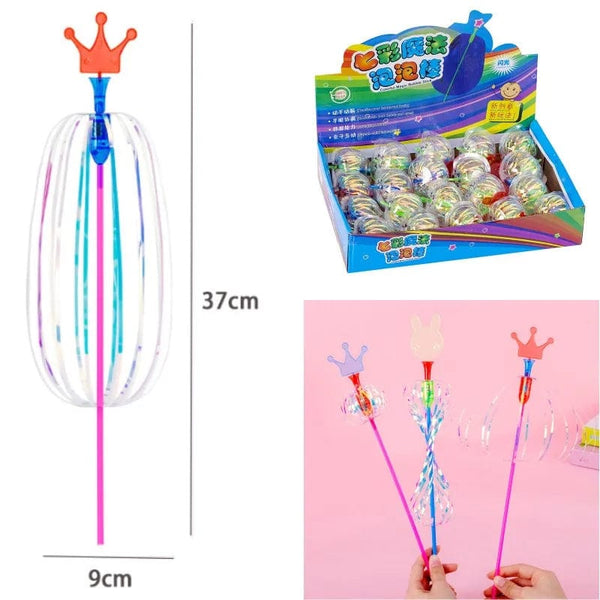 Planet Gates 3/5Pcs Magic Twist Bubble Wand Rainbow Led Glowing Bubble Stick Colorful Bubble Wand Kids Luminous Toys Wedding Party Gifts