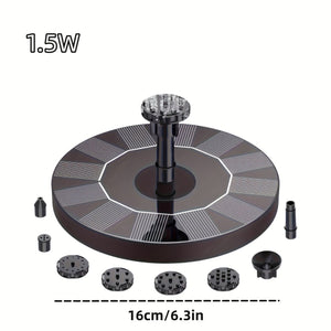 Planet Gates 3.5w 1pc Solar Bird Bath Fountain, Bird Bath With 3.5W Solar Water Pump, 1.5w Disc Fountain, Detachable DIY Solar Fountain For Bird Bath, Patio, Garden, Outdoor
