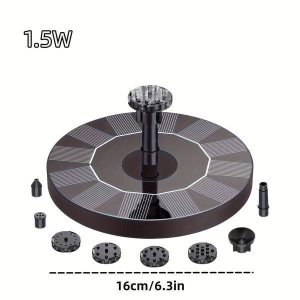 Planet Gates 3.5w 1pc Solar Bird Bath Fountain, Bird Bath With 3.5W Solar Water Pump, 1.5w Disc Fountain, Detachable DIY Solar Fountain For Bird Bath, Patio, Garden, Outdoor