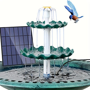 Planet Gates 3.5w 1pc Solar Bird Bath Fountain, Bird Bath With 3.5W Solar Water Pump, 1.5w Disc Fountain, Detachable DIY Solar Fountain For Bird Bath, Patio, Garden, Outdoor
