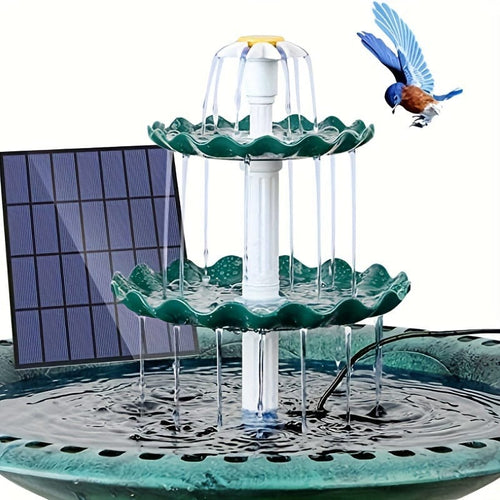 Planet Gates 3.5w 1pc Solar Bird Bath Fountain, Bird Bath With 3.5W Solar Water Pump, 1.5w Disc Fountain, Detachable DIY Solar Fountain For Bird Bath, Patio, Garden, Outdoor