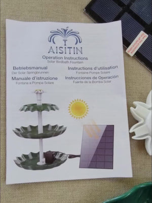 Planet Gates 3.5w 1pc Solar Bird Bath Fountain, Bird Bath With 3.5W Solar Water Pump, 1.5w Disc Fountain, Detachable DIY Solar Fountain For Bird Bath, Patio, Garden, Outdoor