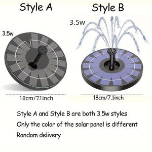 Planet Gates 3.5w 1pc Solar Fountain Pump, Solar Powered Water Fountain, Solar Fountain Bird Bath Pump, Free Standing Portable Floating Solar Powered Water Fountain Pump Stand-Alone Portable Floating Solar Drinking Water Pump For Garden