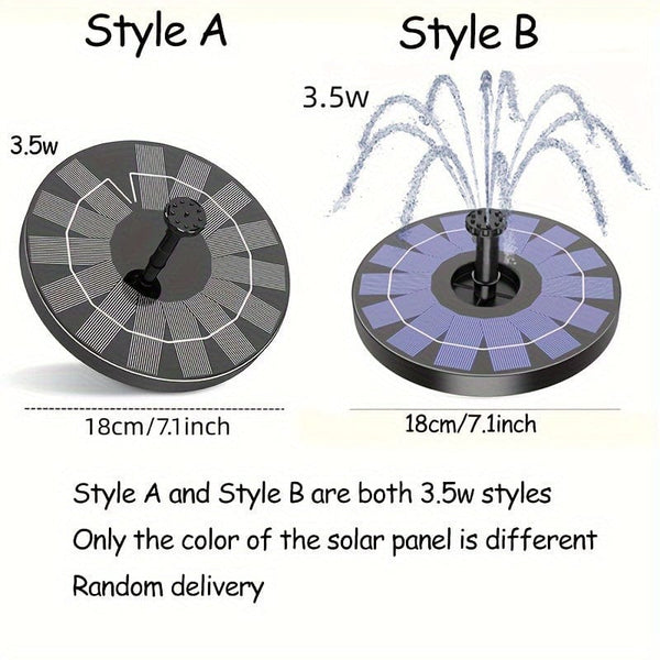 Planet Gates 3.5w 1pc Solar Fountain Pump, Solar Powered Water Fountain, Solar Fountain Bird Bath Pump, Free Standing Portable Floating Solar Powered Water Fountain Pump Stand-Alone Portable Floating Solar Drinking Water Pump For Garden