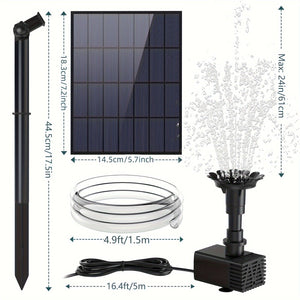 Planet Gates 3.5w 1pc, Solar Fountain Pump, Solar Powered Water Fountain,Solar Fountain Bird Bath Pump, Free Standing Portable Floating Solar Powered Water Fountain Pump Stand-Alone Portable Floating Solar Drinking Water Pump For Garden Pool