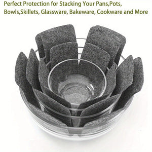 Planet Gates 3/6/12pcs 10.2/13.8/15inch Pot And Pan Protectors, 3 Different Size, Pot Dividers Pads, Stacking Pan Protectors, Pan Separators Pads For Protecting And Separating Pots And Pans