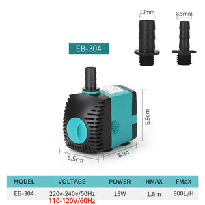 Planet Gates 3-60W Ultra-Quiet Submersible Water Pump Fountain Fish Pond Aquarium Water Pump Filter Fish Tank Fountain Pump 220V-240V/110V