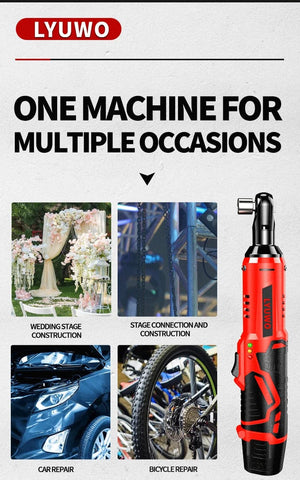 Planet Gates 3/8 Rechargeable Electric , Ratchet Set, Angle Drill, Screwdriver To Remove Screw Nut, Automobile Maintenance Tool