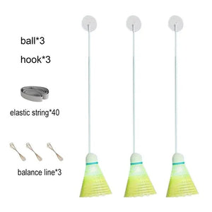 Planet Gates 3 ball set Self Study Badminton Trainer Portable Practice Robot Professional Stretch Badminton Training Tool Self-Study Shuttlecock Rebound