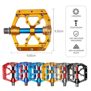Planet Gates 3 Bearings Bicycle Pedals Ultralight Anti-slip CNC BMX MTB Road Bike Pedal Cycling Sealed Bearing Bike Pedals