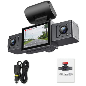 Planet Gates 3 CH Dash Cam / With 64G SD Card 3 Channel Dash Cam Video Recorder Three Lens Car Camera with Rear View DVR 24H Parking Monitor Black Box car accessories