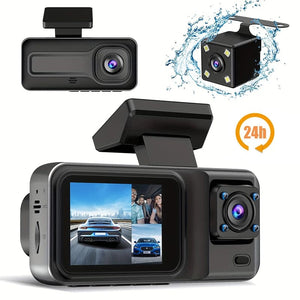 Planet Gates 3 Channel-BL / With 32G TF Card 3 Channel Dash Cam for Cars Camera Black Box 1080P Video Recorder Rear View Camera for Vehicle Car DVR car accessories
