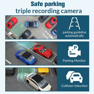 Planet Gates 3 Channel-BL / With 32G TF Card 3 Channel Dash Cam for Cars Camera Black Box 1080P Video Recorder Rear View Camera for Vehicle Car DVR car accessories