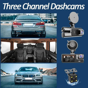 Planet Gates 3 Channel WiFi Dash Cam Rear View Camera W/ IR Night Vision Loop Recording & 3" IPS Screen 1080P 3 Camera Car DVR car accessory
