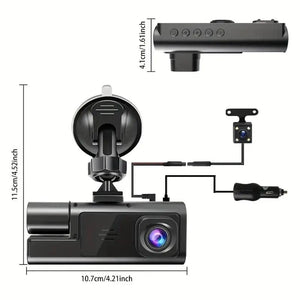 Planet Gates 3 Channel WiFi Dash Cam Rear View Camera W/ IR Night Vision Loop Recording & 3" IPS Screen 1080P 3 Camera Car DVR car accessory
