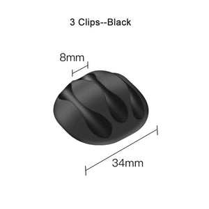 Planet Gates 3 Clips Smart Cable Holder Silicone Flexible Cable Winder Wire Organizer Holder Cord Management Clip for USB Earphone Network Cable