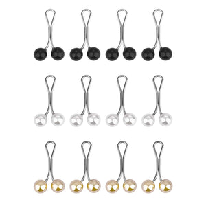 Planet Gates 3 colors 12PCS Lady Pearls Muslim Women Shawl Scarf Lady Scarves Hijab Clips Pearl Brooch Pins Pin Headscarf Pearl Clip Scarf Clips