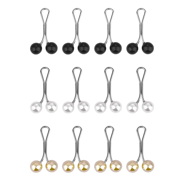 Planet Gates 3 colors 12PCS Lady Pearls Muslim Women Shawl Scarf Lady Scarves Hijab Clips Pearl Brooch Pins Pin Headscarf Pearl Clip Scarf Clips