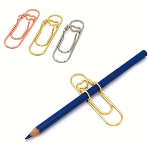 Planet Gates 3 Colors Mix 3pcs/Set Multi-functional Metal Paper Clips with Pen Holder Binder Clips School Office Learning Supplies Stationery