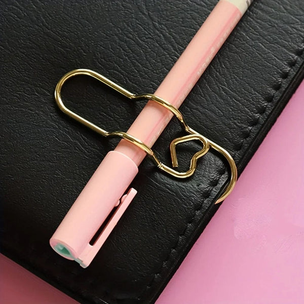 Planet Gates 3 Colors Mix 3pcs/Set Multi-functional Metal Paper Clips with Pen Holder Binder Clips School Office Learning Supplies Stationery