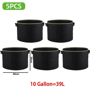Planet Gates 3 Gallon 25 X 22 CM 5Pcs 3/4/5/7/10 Gallon Felt Grow Bags Gardening Fabric Grow Pot Vegetable Strawberry Growing Planter Garden Potato Planting Pots