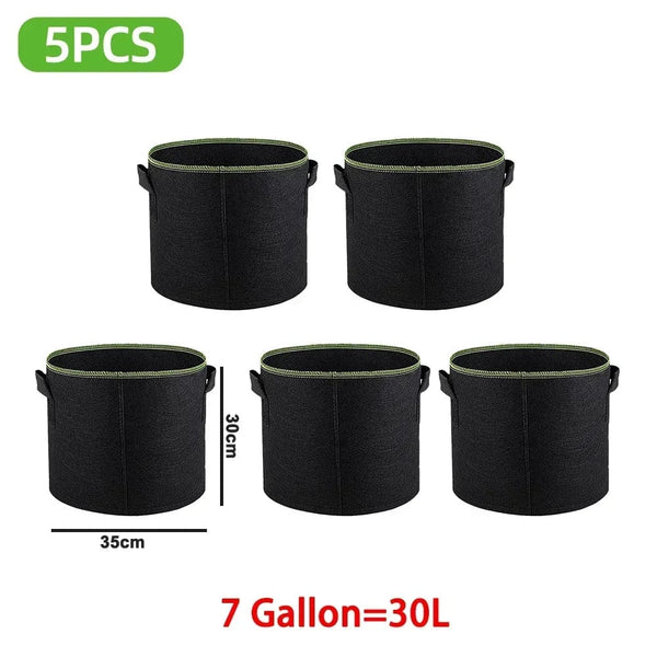 Planet Gates 3 Gallon 25 X 22 CM 5Pcs 3/4/5/7/10 Gallon Felt Grow Bags Gardening Fabric Grow Pot Vegetable Strawberry Growing Planter Garden Potato Planting Pots