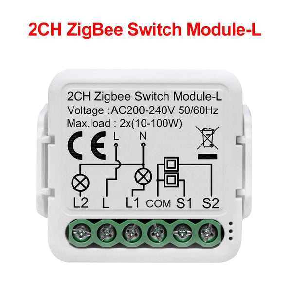 Planet Gates 3-Gang GIRIER Tuya ZigBee 3.0 Smart Switch Module No Neutral Wire Required Smart Home DIY Light Breaker Works with Alexa Google Home