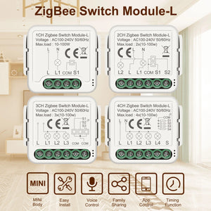 Planet Gates 3-Gang GIRIER Tuya ZigBee 3.0 Smart Switch Module No Neutral Wire Required Smart Home DIY Light Breaker Works with Alexa Google Home