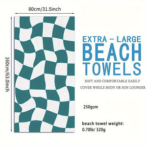 Planet Gates 3-Green / 63*31.5in/80*160cm 1pc Customized Beach Towel, Absorbent Beach Towel, Large Summer Beach Blanket, Gift For Beach Pool Party, Beach Essentials