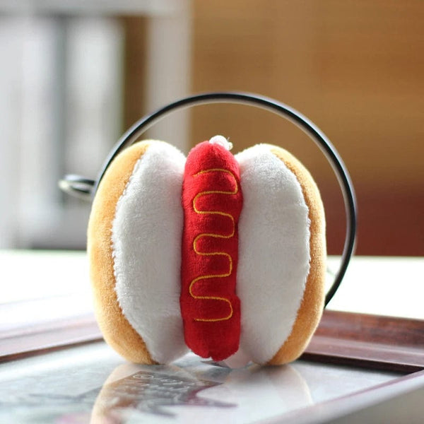 Planet Gates 3 Hamburg Hot Dog Fries Bread Drumsticks Plush Pendant Keychain Creative Cartoon Bag Decoration Car Key Accessories For Girl Gift