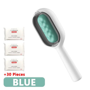 Planet Gates 3-in-1 Cat Brush Long Hair Remover Brush for Dog Cat Silicone Pet Grooming Comb with Wipe and Water Tank Pet Product Accessories