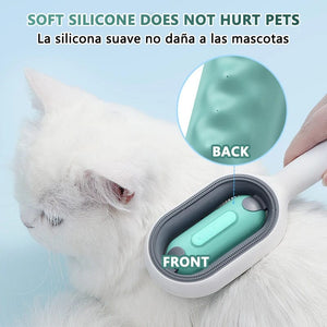 Planet Gates 3-in-1 Cat Brush Long Hair Remover Brush for Dog Cat Silicone Pet Grooming Comb with Wipe and Water Tank Pet Product Accessories